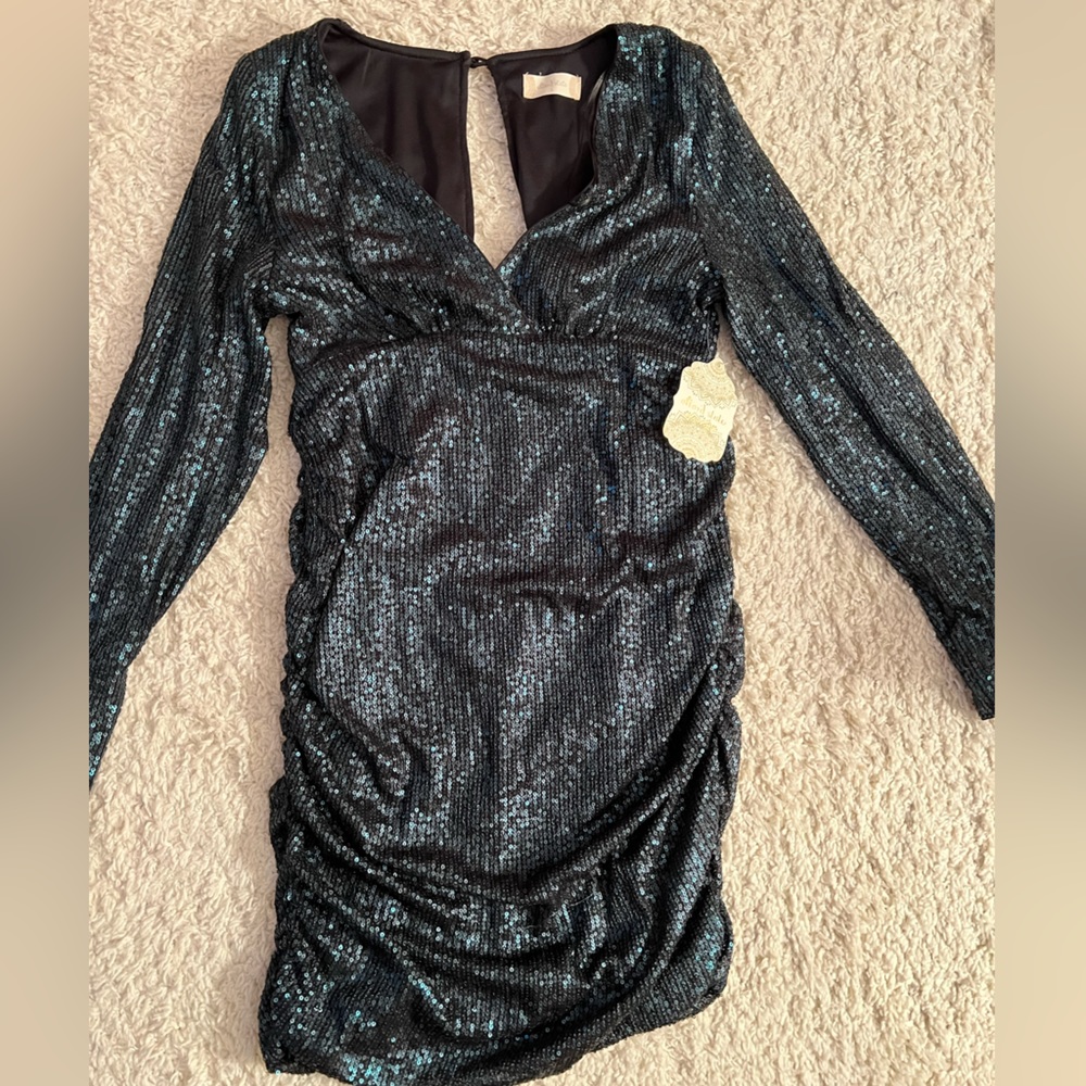 NWT Altar’d State Sequin Ruched Cocktail Dress